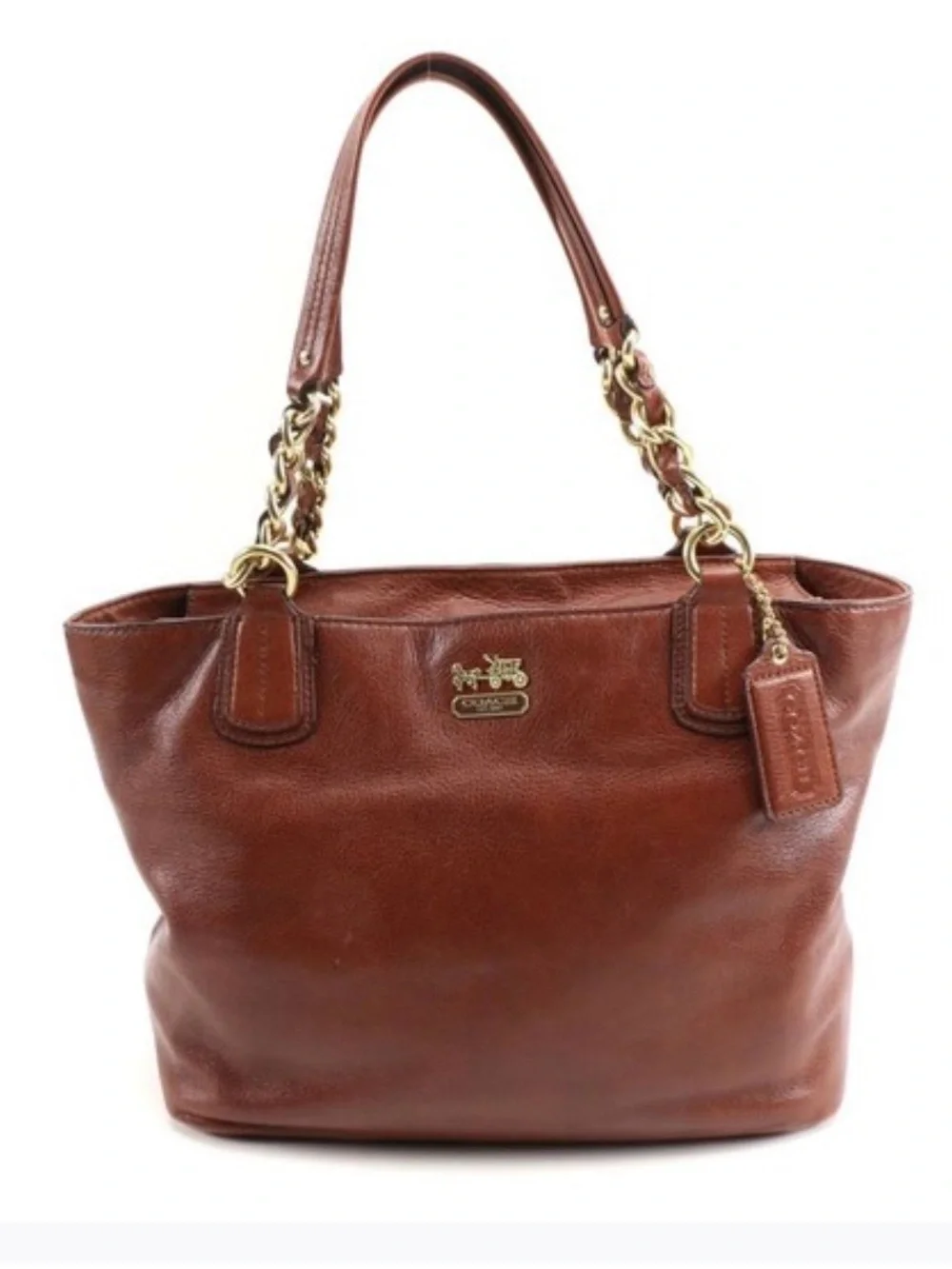 Coach Madison 20466 Soft Camel Brown Color Leather Handbag Tote